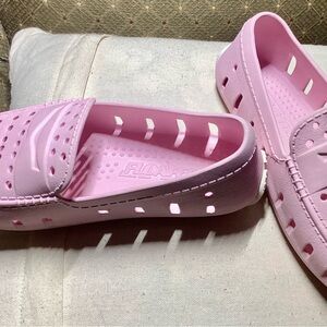 Pink Perforated Slip-On Loafers